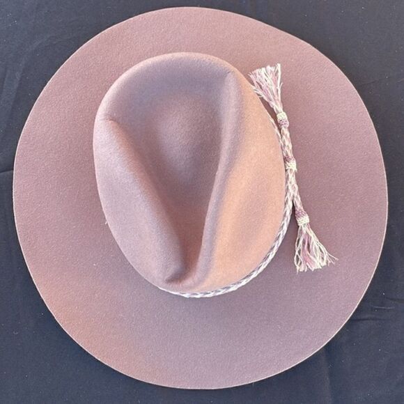 Free People Wild Heart Felt Wide Brim Hat Dusty Rose Hat Medium NWT - Picture 5 of 8